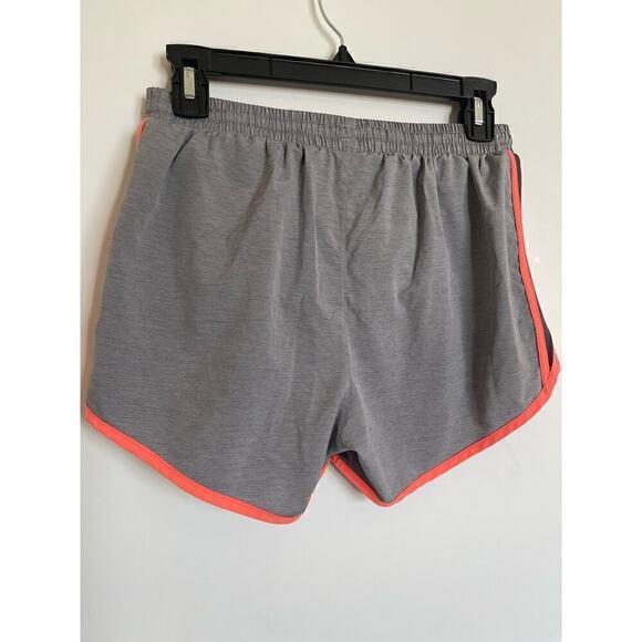 Under Armour UA Women's Speed Stride SM Pitch Gray Orange Shorts | Small (B42) - Picture 3 of 3